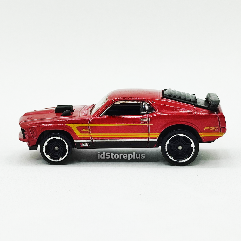 Diecast Mobil Mainan Hot Wheels '70 Mustang Mach 1 Red Muscle Mania Ford 8/10