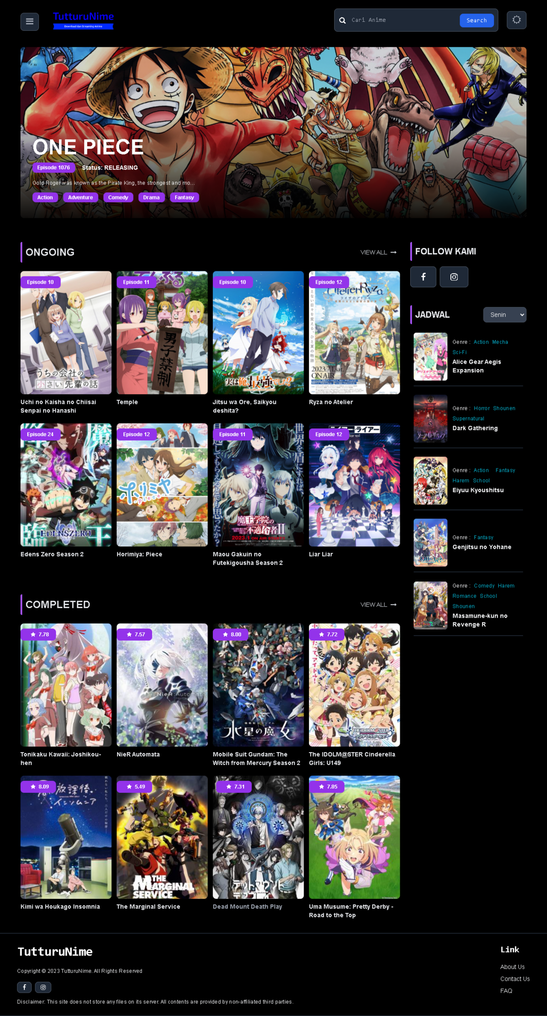 TutturuNime: Situs Nonton dan Download Anime Subtitle Indonesia Terlengkap