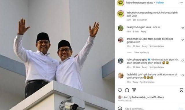 Instagram Kebun Binatang Surabaya Diretas, Tampilkan Foto Anies Cak Imin! Kok Bisa?