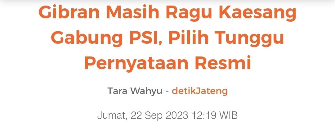 Gibran Tepis Kaesang Minta Restu Jokowi Gabung PSI