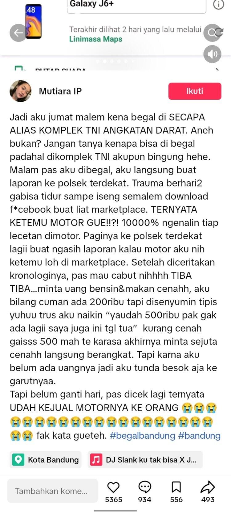 Bandung Raya Viral..Korban Begal Lapor Polsek, Malah 'Dipalak' Oknum Polisi