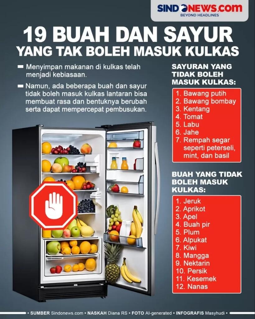 Ternyata Makanan Ini Tak Boleh Disimpan Dalam Kulkas Loh Gan!