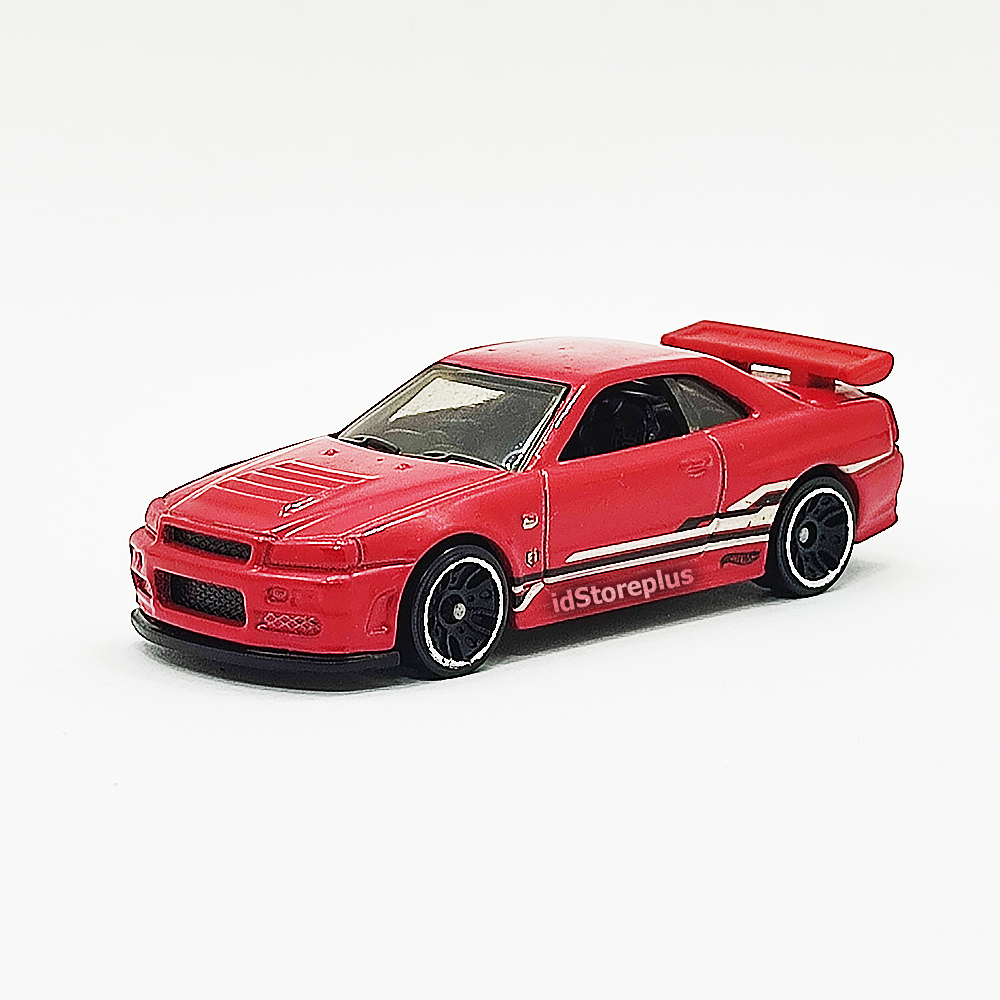 Diecast Mobil Hot Wheels 2013 Nissan Skyline GT-R R34 Red HW Showroom Asphalt Assault