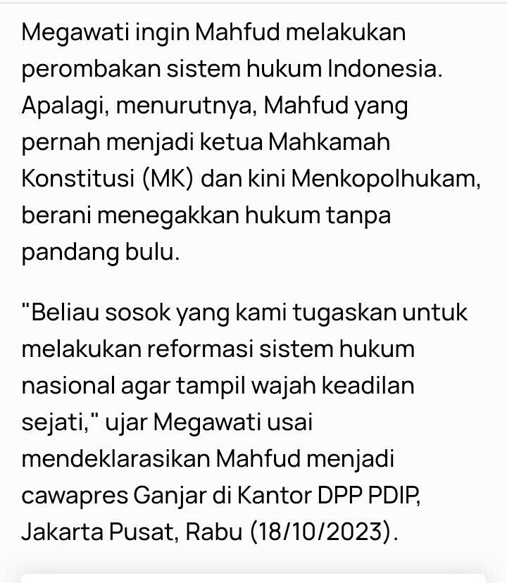 Mahfud Ungkap Alasan Pilih Jadi Cawapres Ganjar, Bukan Anies atau Prabowo