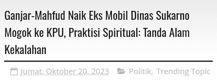 Limosin Cadillac Bung Karno Tak Jadi Antar Ganjar-Mahfud ke KPU