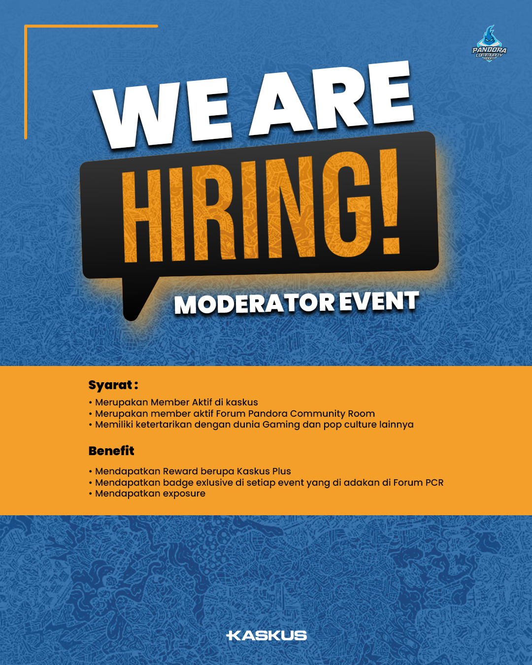 WE ARE HIRING Moderator Event For Pandora Community Room !!