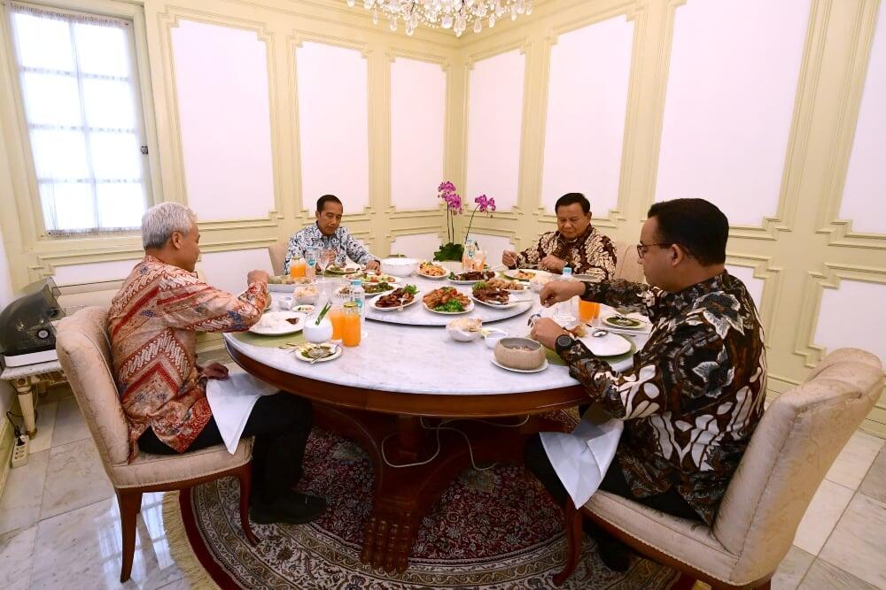 Posisi Duduk Anies dan Jokowi Berhadapan saat Makan Siang, Simak Teori Unik Netizen