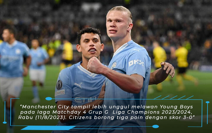 Laga Manchester City vs Young Boys Skor 3-0