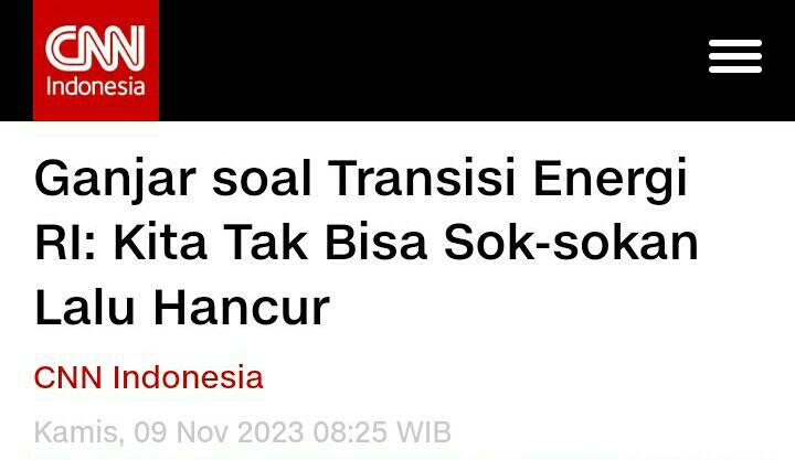 Ganjar Komentari Soal Transisi Energi, Begini Respons Lamhot Sinaga