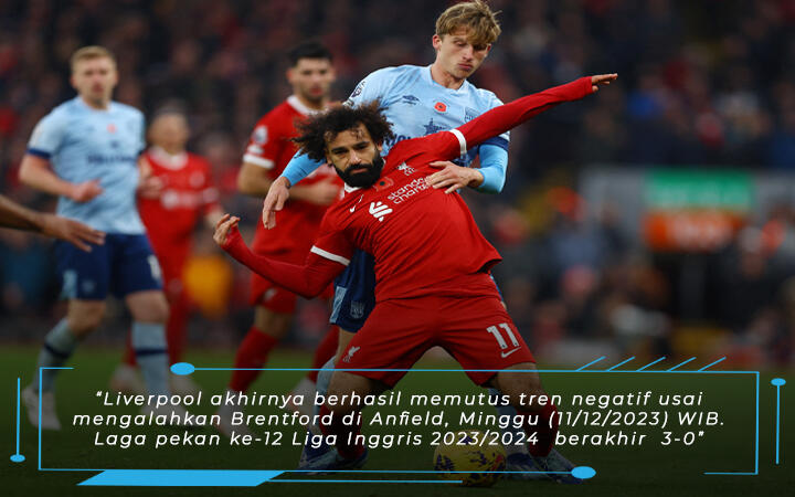 Laga Liverpool vs Brentford Skor 3-0