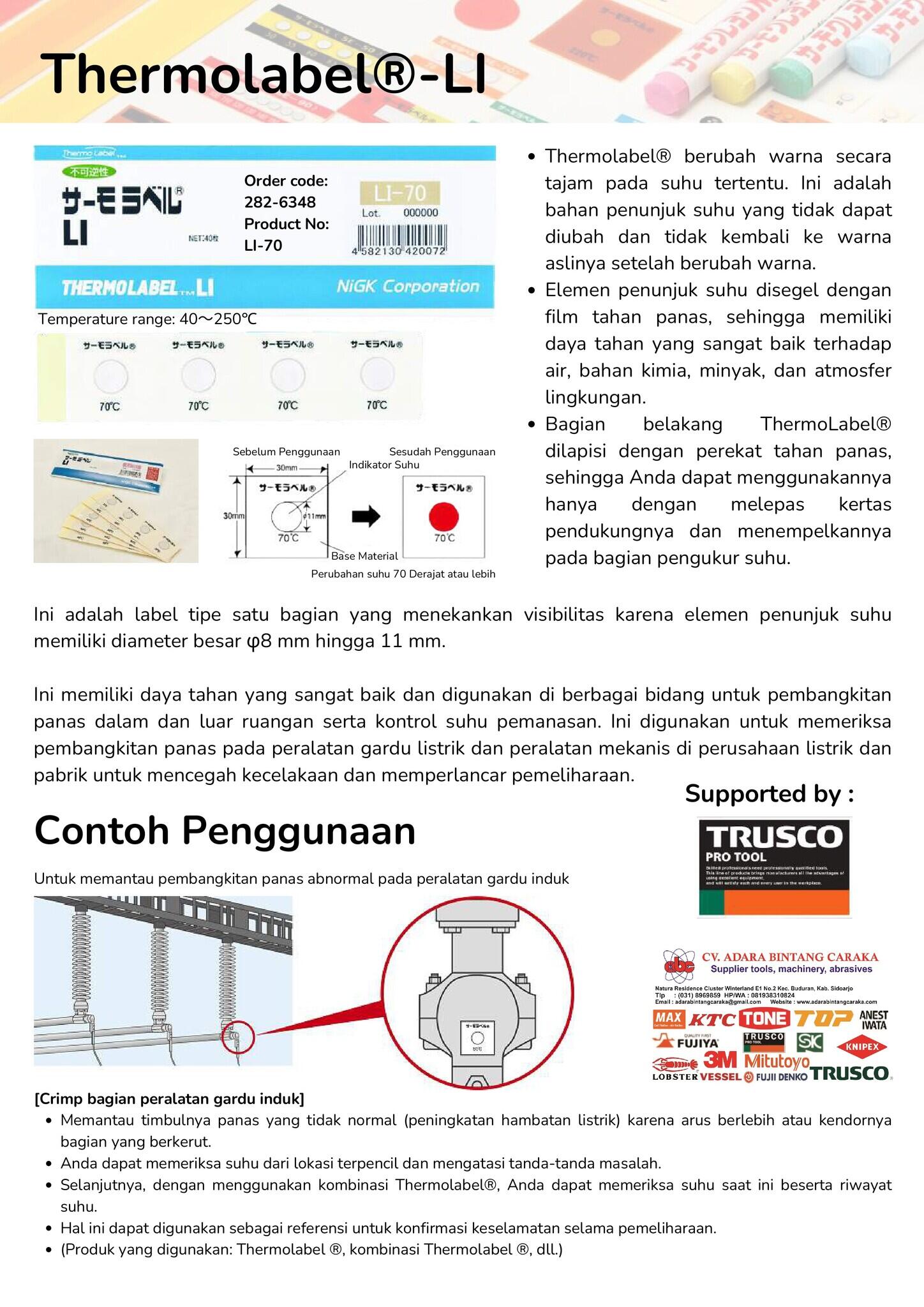 THERMOLABEL, Temperature Indicating Materials
