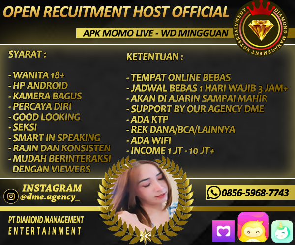 LOKER OPEN RECUITMENT HOST OFFICIAL MANGO AND MOMO