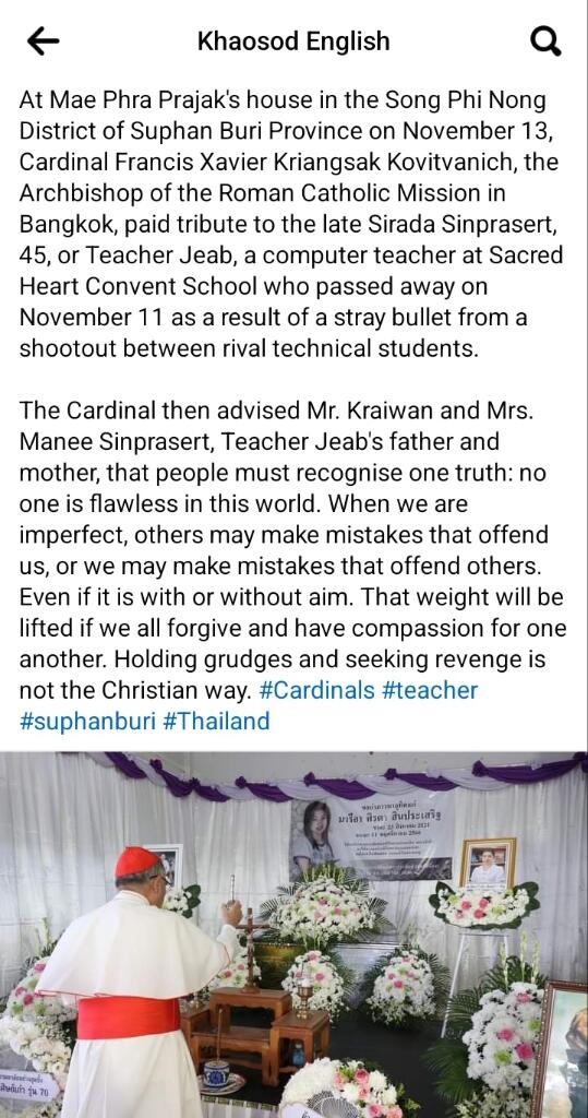 Ngeri, Guru di Bangkok Thailand Tewas Kena Peluru Nyasar