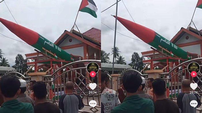 Viral Replika Rudal Raksasa Palestina di Teras Rumah