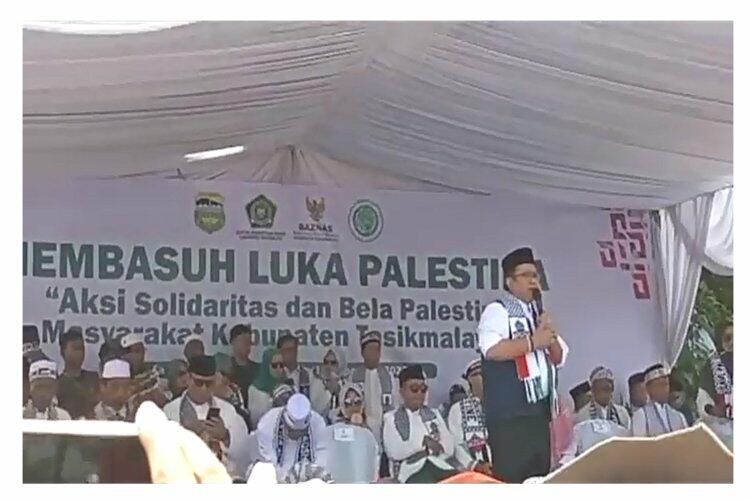 Viral Bupati Tasikmalaya Teriak 'Bantu Israel' di Aksi Bela Palestina!