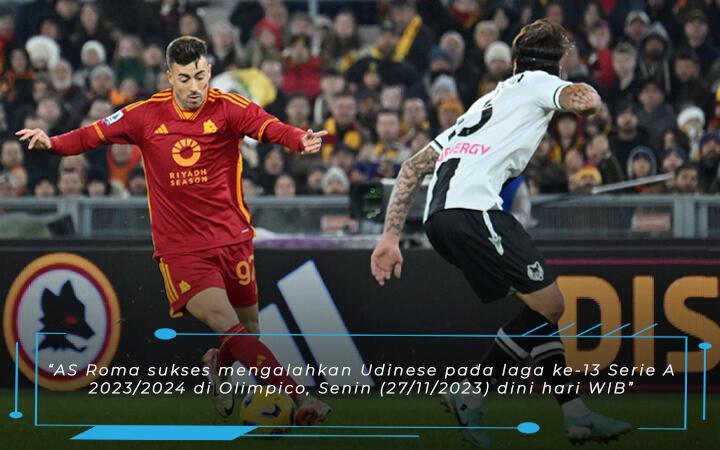 Laga AS Roma vs Udinese Skor 3-1