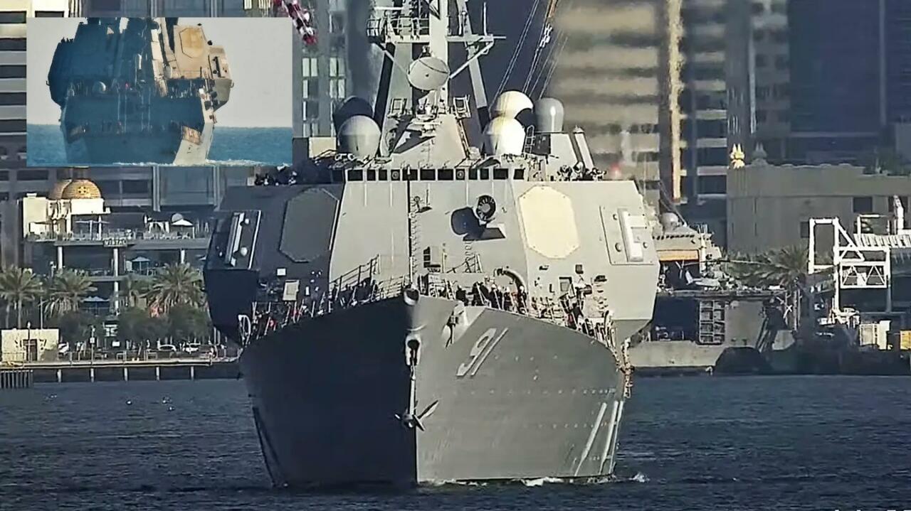 Dua Tahun Tidak Bertemu, Kapal Destroyer USS Pinckney Tampak Jadi Gendut