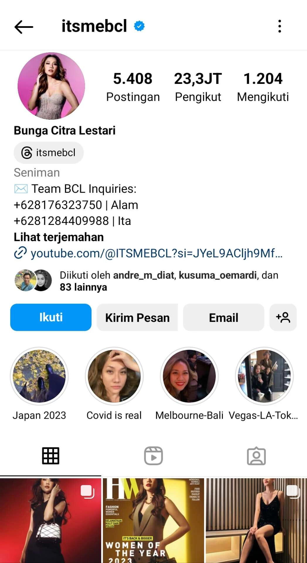 BCL Hapus Nama Sinclair di Instagram Jelang Pernikahan Keduanya