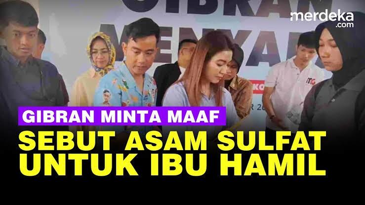 Manusia Tempatnya Salah! Gibran Minta Maaf Salah Sebut Asam Folat Jadi Asam Sulfat