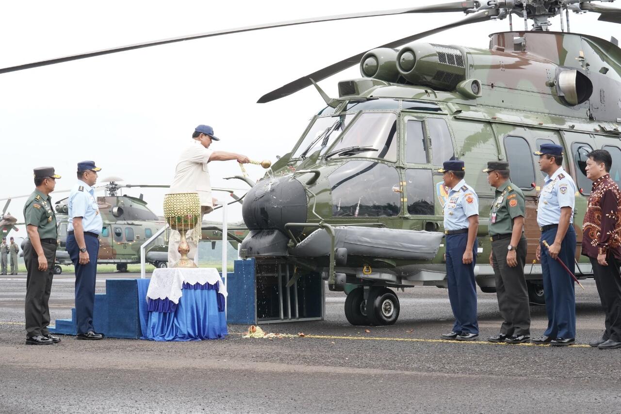 Sudah Lakukan Tradisi Mandi Kembang, 8 Unit Helikopter Caracal Berdinas di TNI AU
