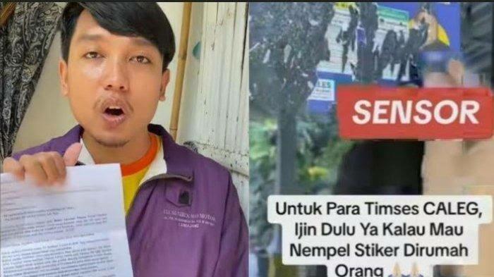 Lepas Stiker Caleg yang Ditempel Tanpa Izin di Rumahnya, TikToker Ini Malah Disomasi!