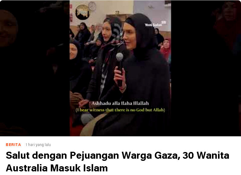 Terinspirasi Pejuangan Warga Gaza, 30 Wanita Cantik Australia Masuk Islam