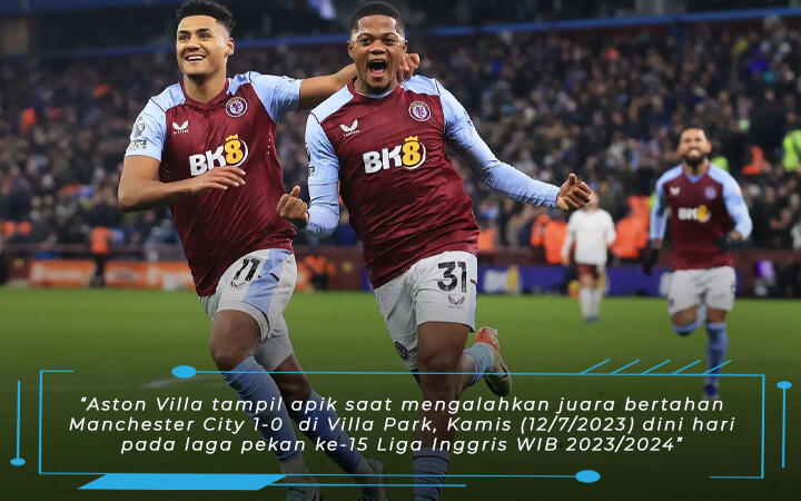 Laga Aston Villa vs Manchester City Skor 1-0