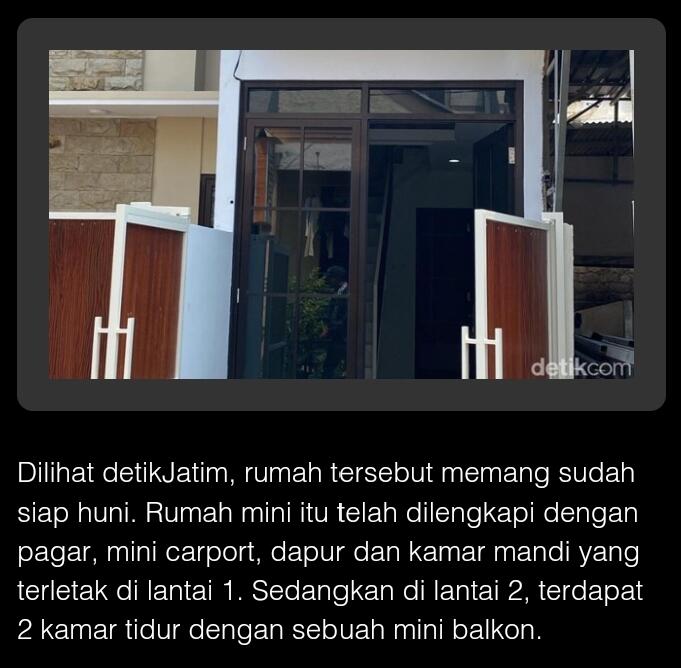 Penampakan Rumah Mini 2x12 Meter di Gresik yang Harganya Fantastis

