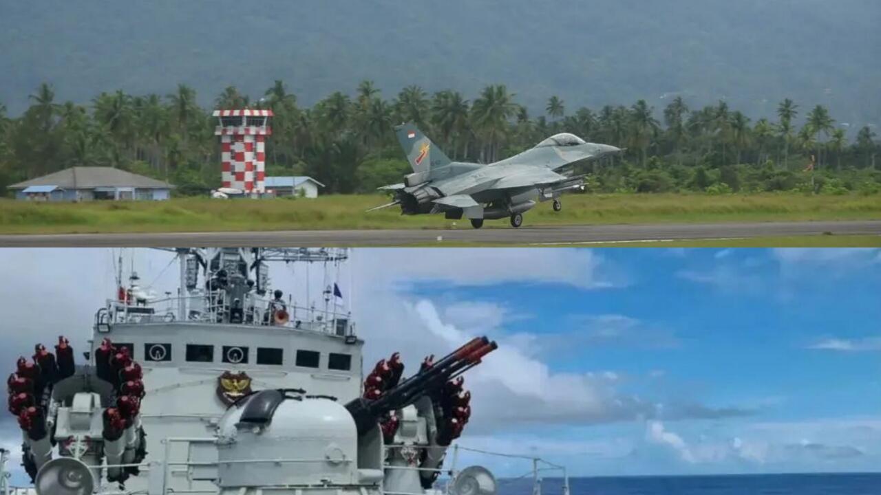 Asah Kemampuan Tempur, F-16 Sparring dengan KRI Imam Bonjol di Laut Natuna Utara