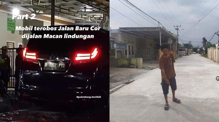 Nekat Terobos Jalan Baru Dicor, Pengemudi Alphard Marah Minta Ganti Rugi