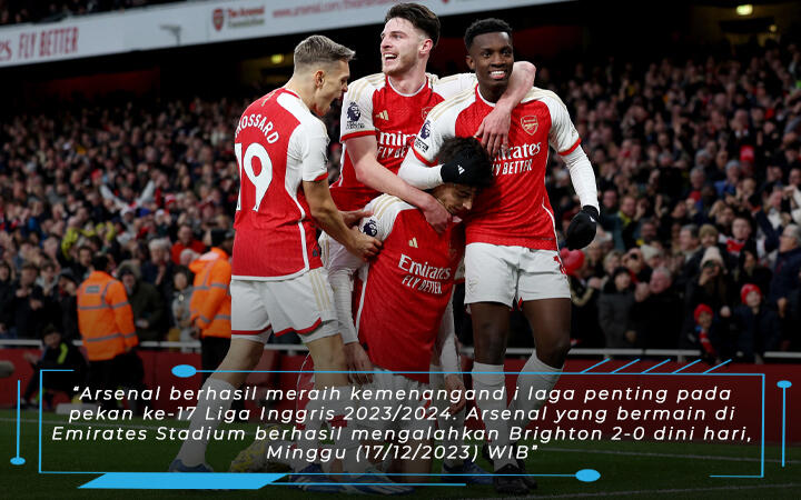 Laga Arsenal vs Brighton Skor 2-0