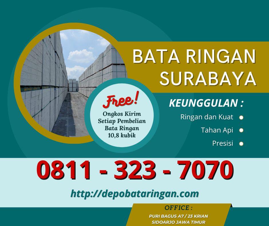 Jual Bata Ringan Surabaya, 0811–323–7070 (TLP/WA)