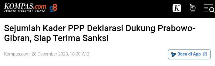 Tokoh PPP Deklarasi Dukung Prabowo-Gibran di Pilpres 2024