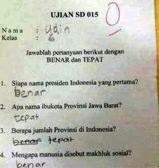 10 Jawaban Ngawur Anak SD Saat Ujian yang Bikin Ngakak, Pernah Mengalaminya Gansist?