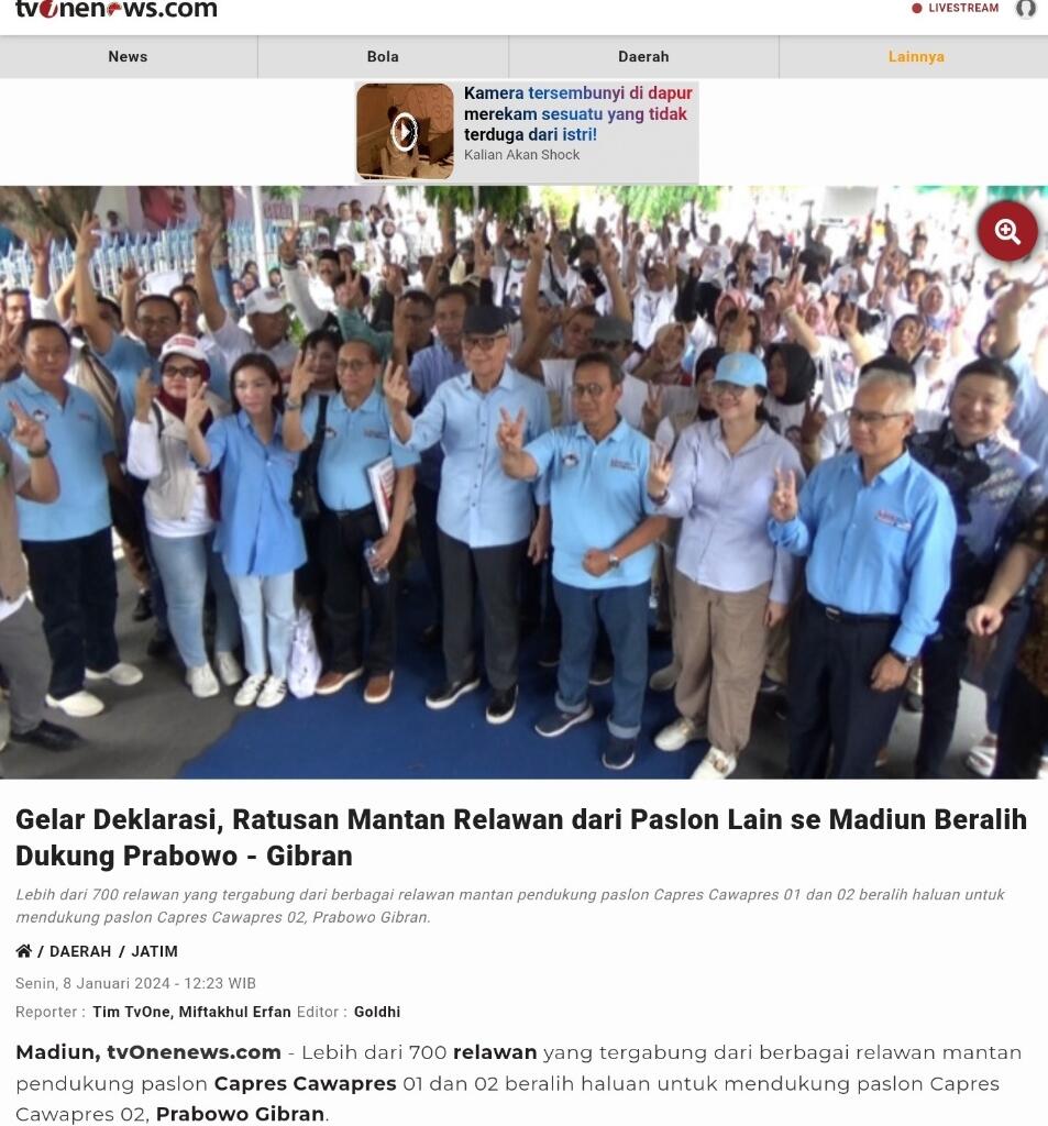 Dukungan ke Prabowo Terus Mengalir Meski Diberi Skor Jelek Anies-Ganjar