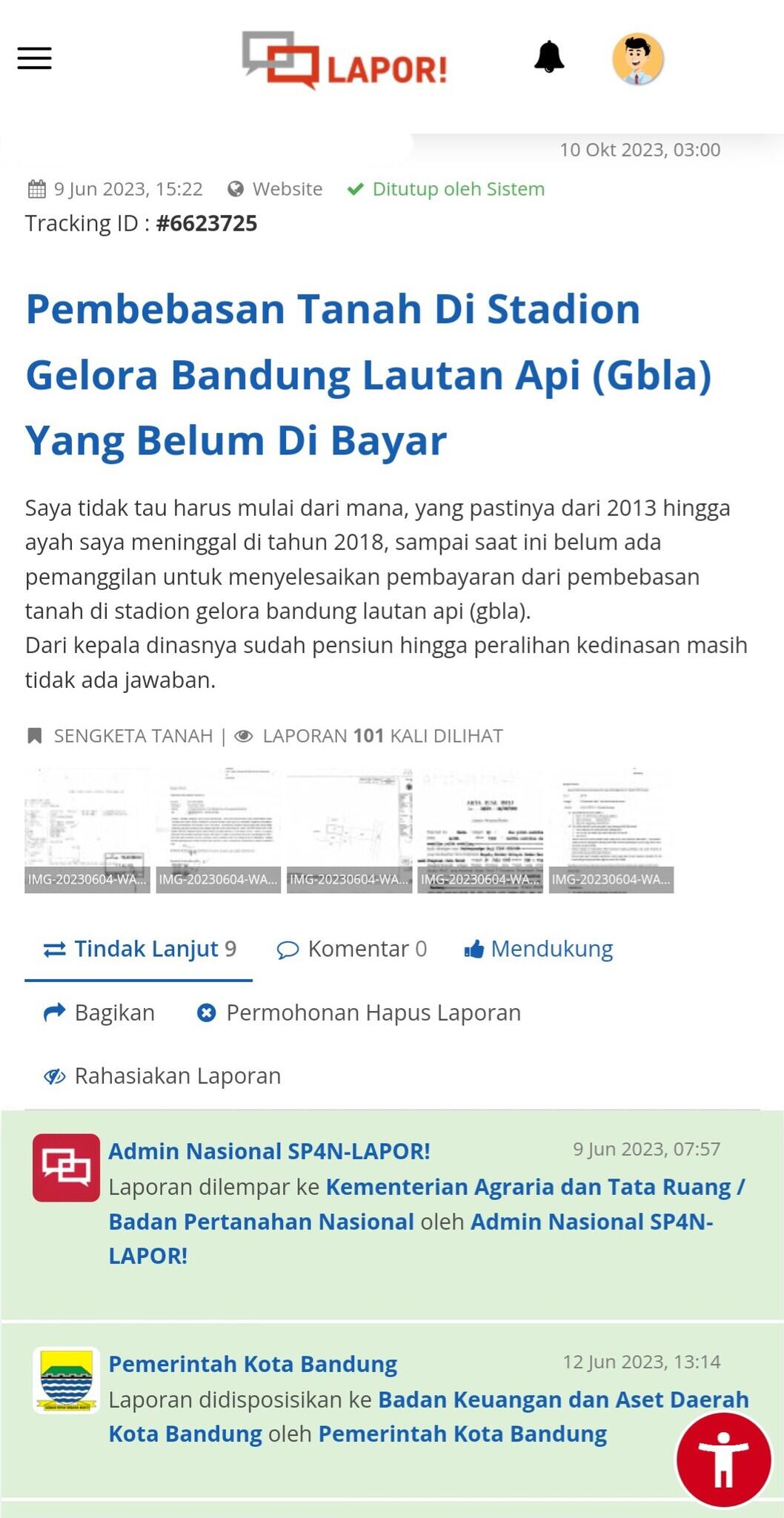 &#91;TOLONG GAN, SAPA TAU ADA YANG NGERTI&#93; SENGKETA TANAH STADION GBLA, APLIKASI LAPOR!