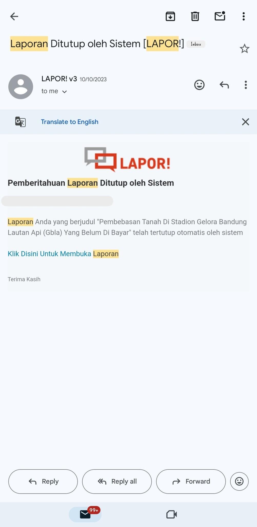 &#91;TOLONG GAN, SAPA TAU ADA YANG NGERTI&#93; SENGKETA TANAH STADION GBLA, APLIKASI LAPOR!