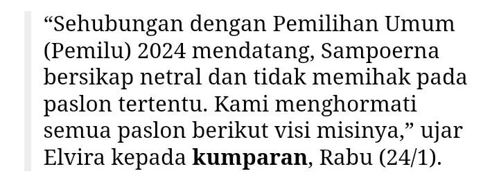 HM Sampoerna (HMSP) Bantah Dukung Prabowo-Gibran: Tak Memihak Paslon Tertentu