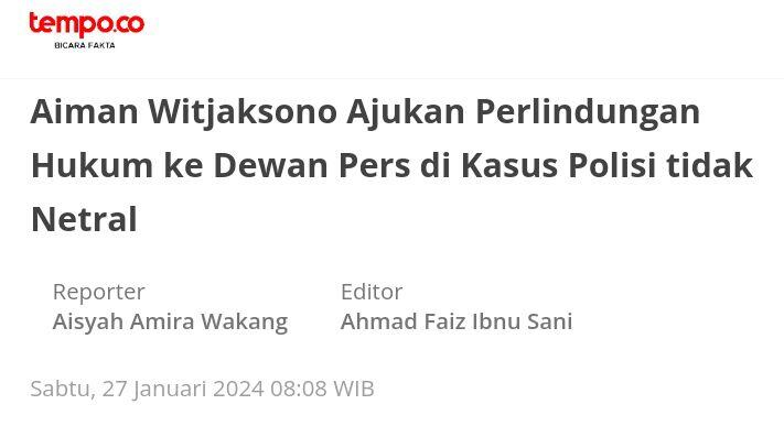 Sita HP Aiman Witjaksono, Ini Penjelasan Polda Metro Jaya