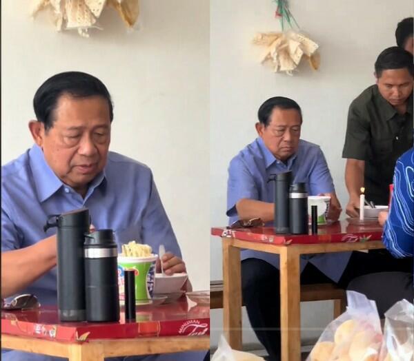 Viral SBY Makan Pop Mie di Warung Pinggir Jalan, Raut Wajahnya Jadi Sorotan!