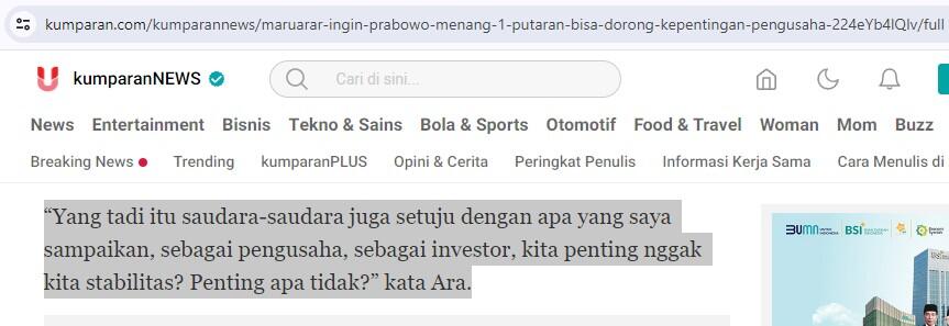 Maruarar Sirait Ungkap Alasan Dukung Prabowo: Ingin Cuan dan Tak Ada Masalah Hukum