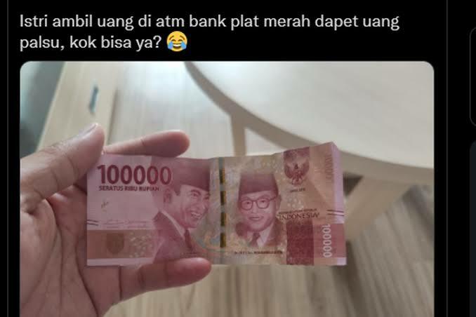 Selalu Teliti! Warganet dapat Uang Palsu saat Tarik Tunai di ATM, Lho Kok Bisa?