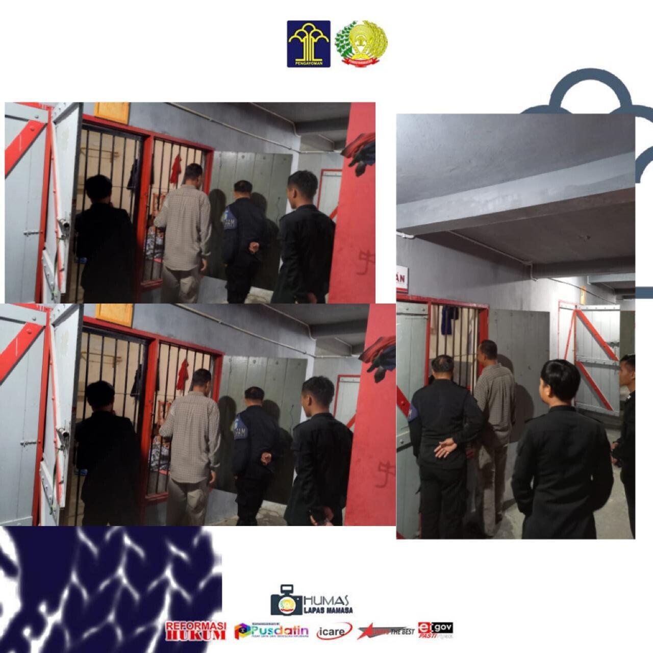 Deteksi Dini : Kontrol Keliling Area Blok Hunian WBP Lapas Mamasa 