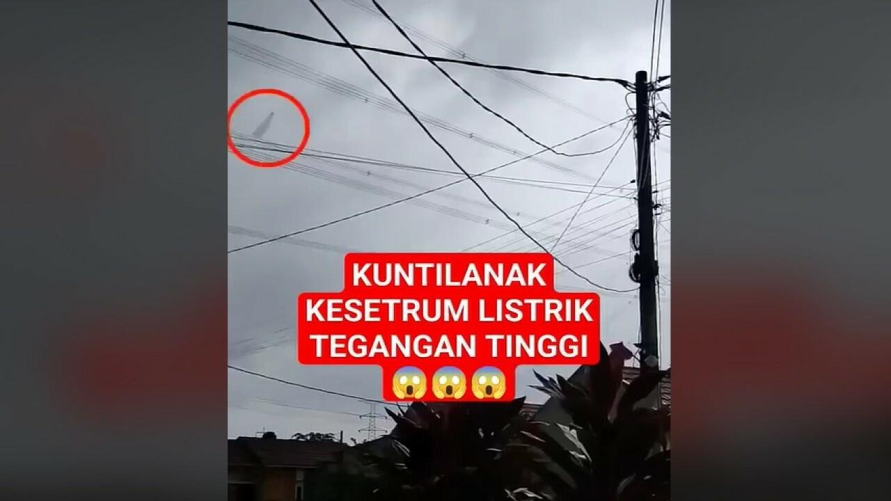 Kuntilanak Teledor! Viral Video Kuntilanak Terbang Kesetrum Kabel Listrik, Percaya?