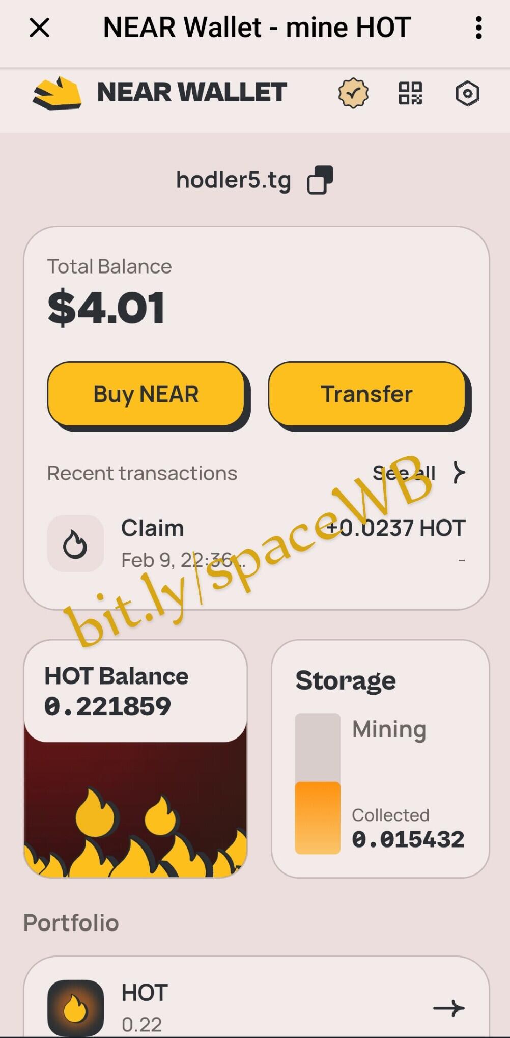 Maksimalkan telegram, gratis klaim 0,02 $HOT tiap 2 jam. on Near Protocol