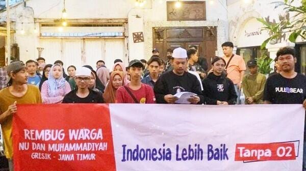 Warga NU-Muhammadiyah Gresik Gelar Rembuk Indonesia Lebih Baik Tanpa 02

