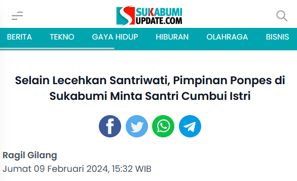 Pimpinan Ponpes di Sukabumi Ditangkap, Berbuat Asusila pada 5 Santriwati