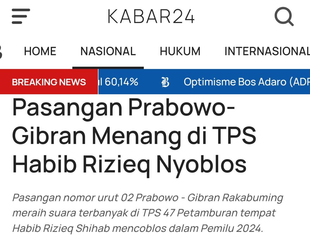 Usai Nyoblos, Habib Rizieq: Apapun Hasilnya Kita Hormati dan Akui