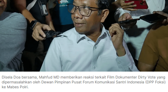 TERKUAK Film Dirty Vote Buatan Tim Mahfud MD, Serang Jokowi dan Klaim Pemilu Curang