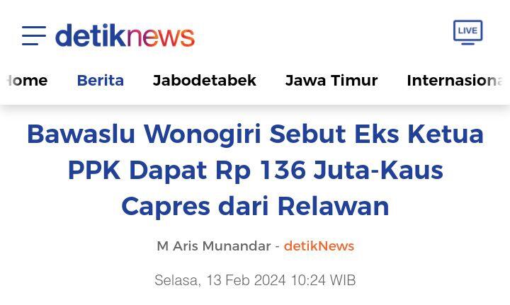 Ketua PPK Tersangka Narkoba, Bawaslu Wonogiri Didesak Usut Penemuan Uang Ratusan Juta